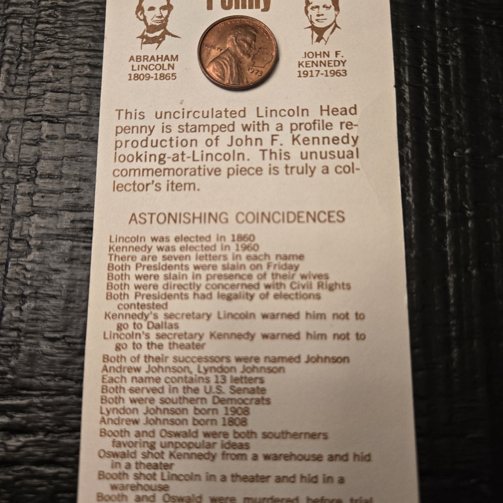 1973 Uncirculated Lincoln Head Penny with Kennedy Profile